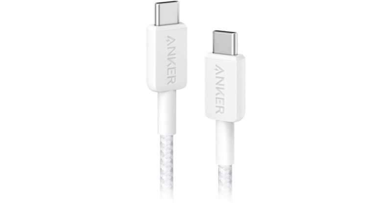 Anker 322 Type C to Type C Braided Cable 1.8m White